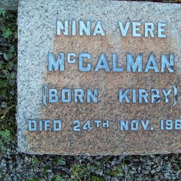 McCALMAN Nina Vera nee KIRBY -1962