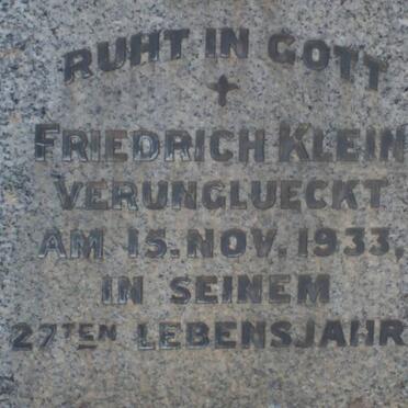 KLEIN Friedrich -1933