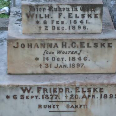 ELSKE W.F. 1841-1896 &amp; Johanna H.C. WOLTER :: ELSKE W.F. 1877-1899