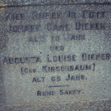 DIENER Johann Carl &amp; Augusta Louise KIRSCHBAUM