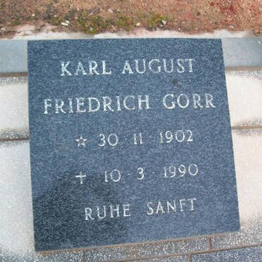 GORR Karl August Friedrich 1902-1990