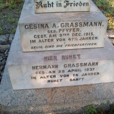 GRASSMANN Hermann -1937 &amp; Gesina a. PFYFER -1915