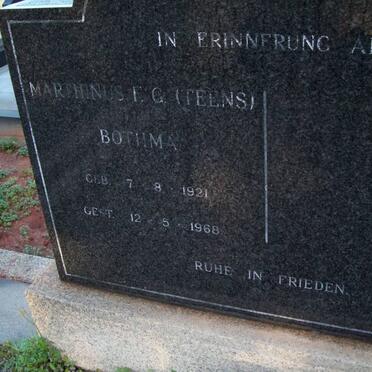 BOTHMA Marthinus F.G. 1921-1968