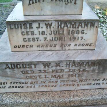 HAMANN August W.K. 1844-1919 :: HAMANN Luise J.W. 1886-1917