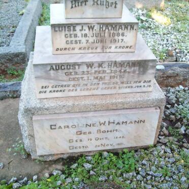 HAMANN August W.K. 1844-1919 :: HAMANN Luise J.W. 1886-1917 :: HAMANN Caroline W. nee BOHM 1848-1931