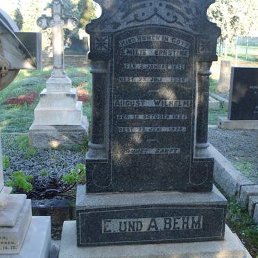 BEHM August Wilhelm 1883-1920 :: BEHM Emilie Ernstine 1852-1936
