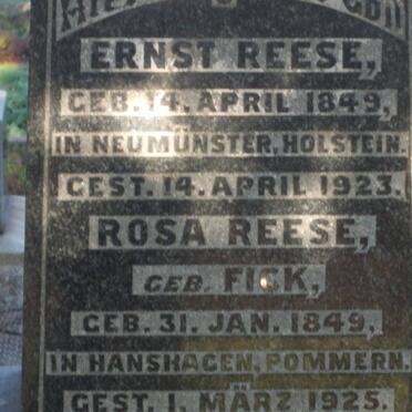 REESE Ernst 1849-1923 &amp; Rosa FICK 1849-1925