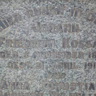 KOSSATZ Johann Friedrich 1830-1917 &amp; Anna Christiane Auguste Wilhelmine BLASKE 1834-1923