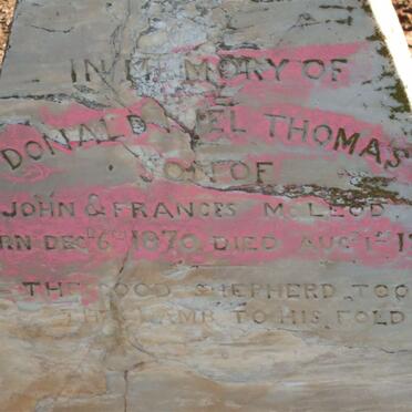 McLEOD Donald Niel Thomas -1876