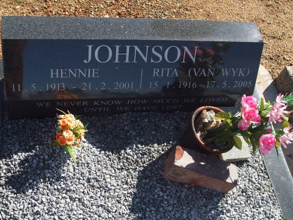 JOHNSON Hennie 1913-2001 &amp; Rita 1916-2005