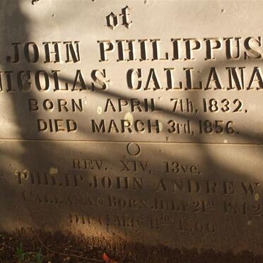 CALLANAN John Philippus Nicolas 1832-1856 :: CALLANAN Philip John Andrew 1812-1866