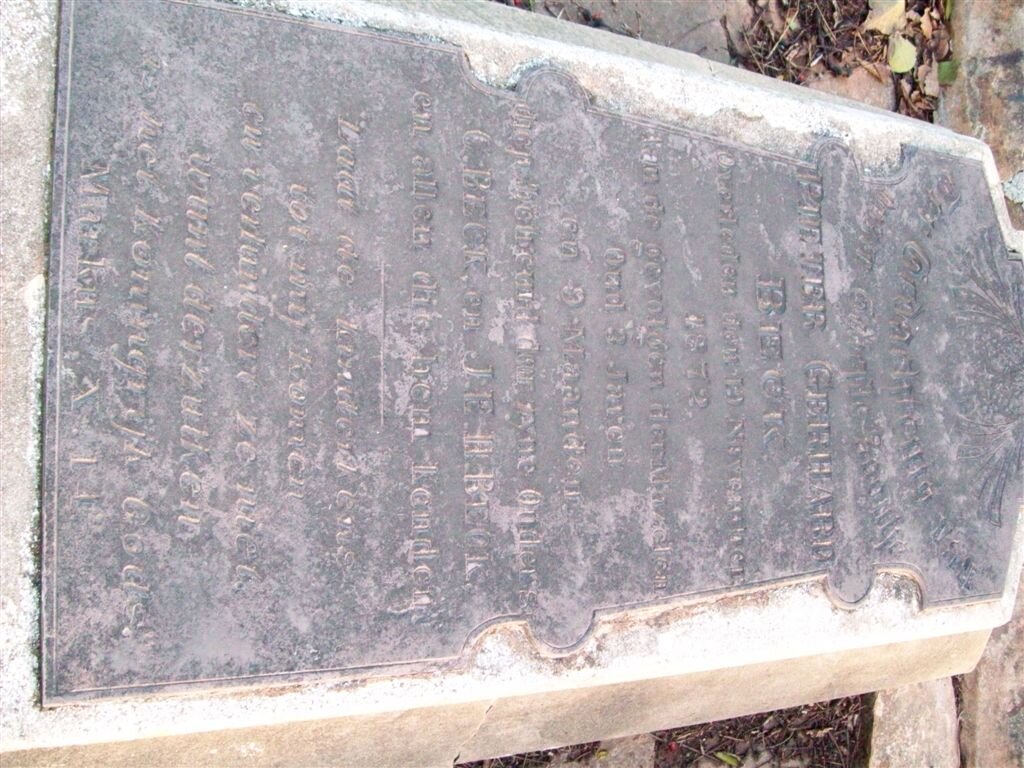 BECK Pieter Gerhard -1872