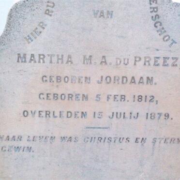 PREEZ Martha M.A., du nee JORDAAN 1812-1879