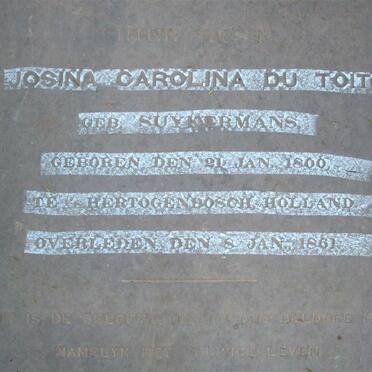 TOIT Josina Carolina, du nee SUYKERMANS 1800-1861