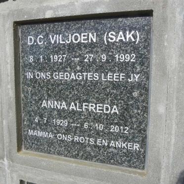 VILJOEN D.C. 1927-1992 &amp; Anna Alfreda 1929-2012