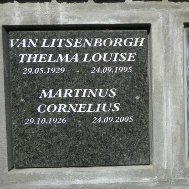 LITSENBORGH Martinus Cornelius, van 1926-2005 &amp; Thelma Louise 1929-1995