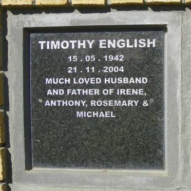 ENGLISH Timothy 1942-2004