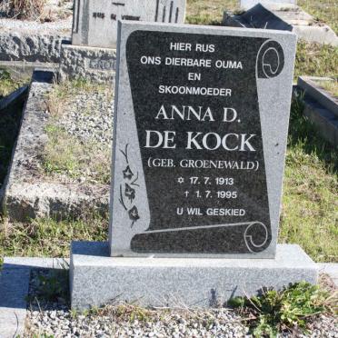 KOCK Anna D., de nee GROENEWALD 1913-1995