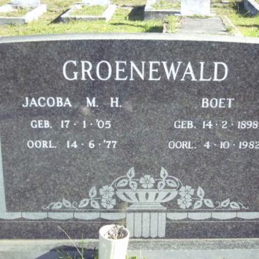 GROENEWALD Boet 1898-1982 &amp; Jacoba M.H. 1905-1977 