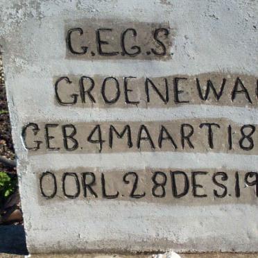 GROENEWALD G.R.C.S. 1870-1950