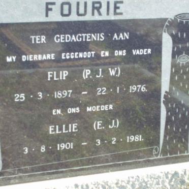 FOURIE P.J.W. 1897-1976 &amp; E.J. 1901-1981