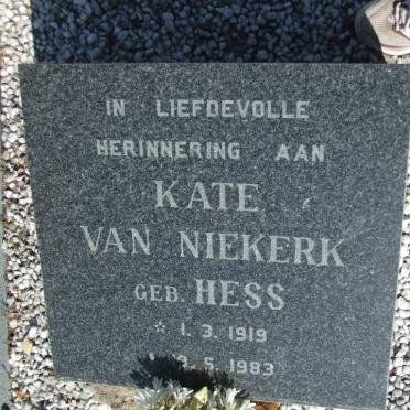 NIEKERK Kate, van nee HESS 1919-1983