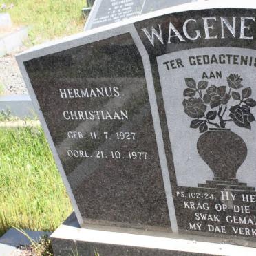 WAGENER Hermanus Christiaan 1927-1977