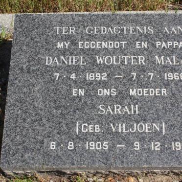 MALAN Daniel Wouter 1892-1966 &amp; Sarah VILJOEN 1905-1987