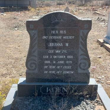 KOEN Johanna M. nee VAN ZYL 1900-1979