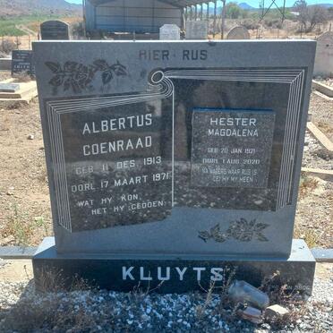 KLUYTS Albertus Coenraad 1913-1971 & Hester Magdalena 1921-2020