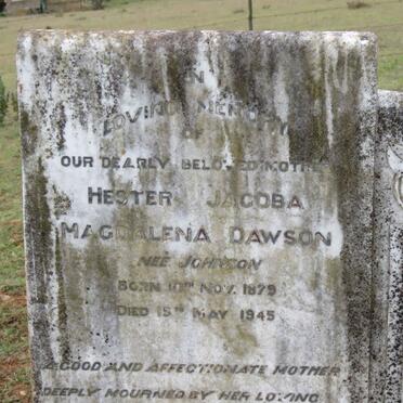 DAWSON Hester Jacoba Magdalena nee JOHNSON 1879-1945