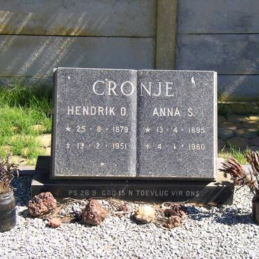 CRONJE Hendrik O. 1879-1951 &amp; Anna S. 1895-1980