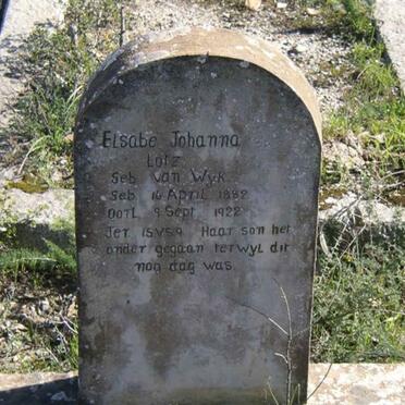 LOTZ Elsabe Johanna nee VAN WYK 1882-1922