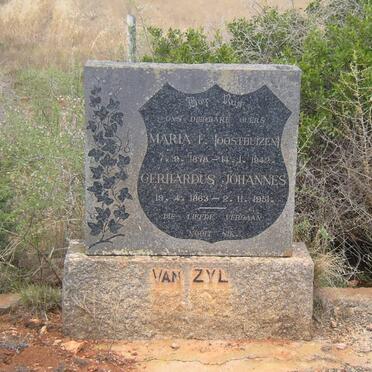 ZYL Gerhardus Johannes, van 1863-1951 &amp; Maria F. OOSTHUIZEN 1898-1942