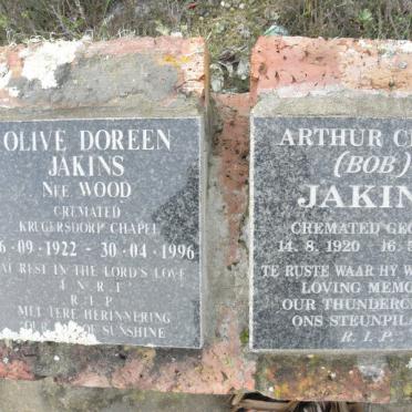 JAKINS Arthur Clive 1920-2003 &amp; Olive Doreen WOOD 1922-1996