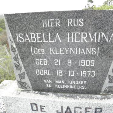 JAGER Isabella Hermina, de nee KLEYNHANS 1909-1973