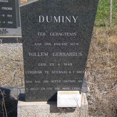 DUMINY Willem Gerhardus 1948-1967