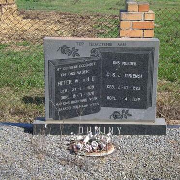 DUMINY Pieter W. v.H. B 1909-1978 &amp; G.S.J. 1925-1992