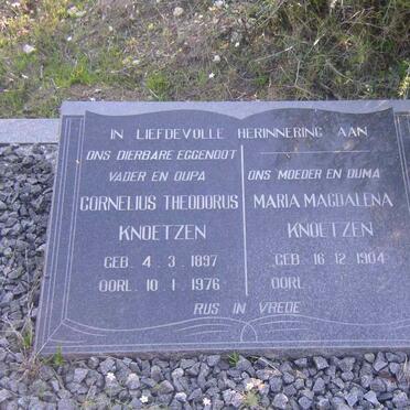 KNOETZEN Cornelius Theodorus 1897-1976 &amp; Maria Magdalena 1904-