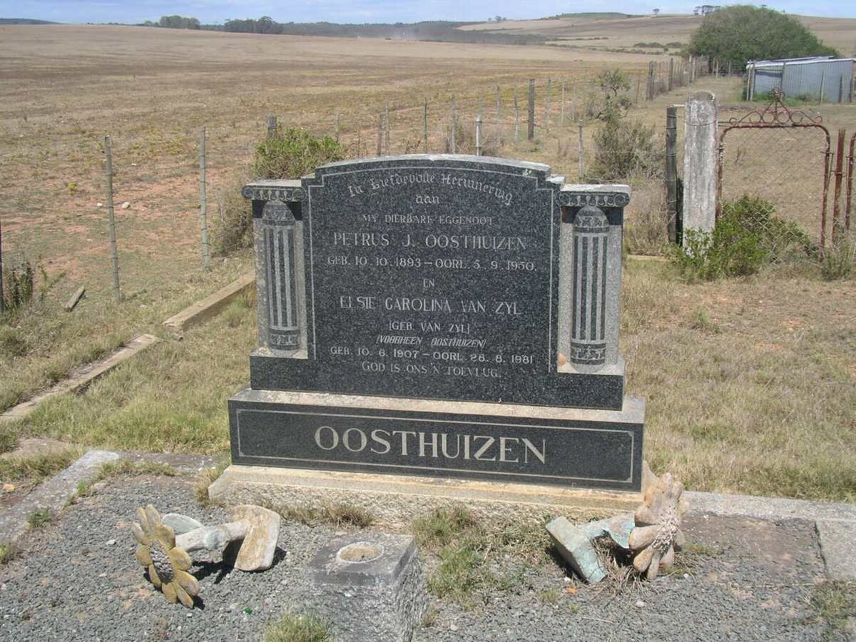 OOSTHUIZEN Petrus J. 1893-1950 :: VAN ZYL Elsie formerly OOSTHUIZEN nee VAN ZYL 1907-1981