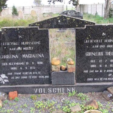 VOLSCHENK Cornelius Theodorus 1886-1972 &amp; Christina Magdalena KLEYNHANS 1890-1973