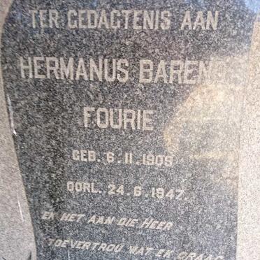 FOURIE Hermanus Barend 1909-1947