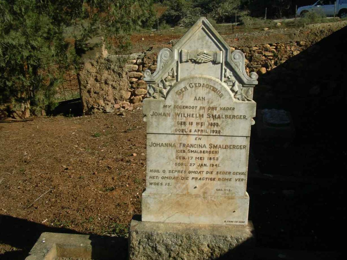 SMALBERGER Johan Wilhelm 1853-1929 &amp; Johanna Francina SMALBERGER 1853-1941