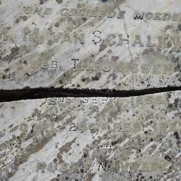 SCHALKWYK M.M., van geb. THEUNISSEN 1856-1925