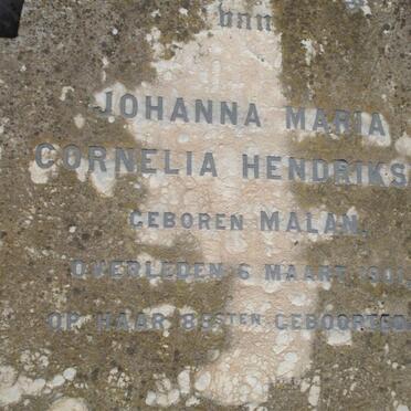 HENDRIKSZ Johanna Maria Cornelia geb. MALAN  -1901