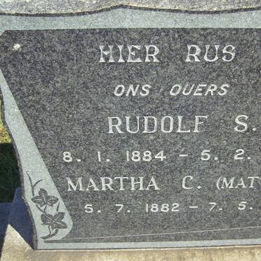 ? Rudolf S. 1884-1951 &amp; Martha C. MATTHEé 1882-1948