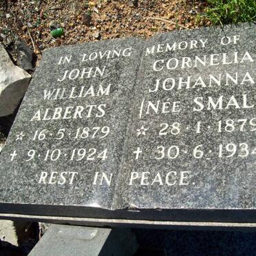 ALBERTS John William 1879-1924 &amp; Cornelia Johanna SMAL 1879-1934