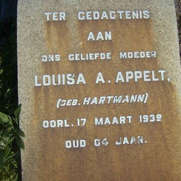 APPELT Louisa A. NEE HARTMANN -1939