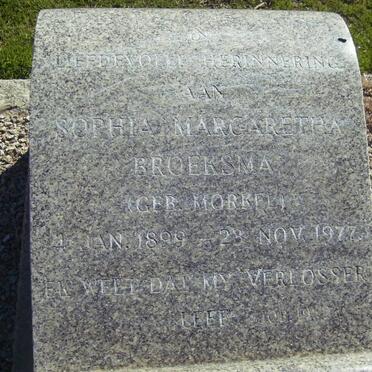 BROEKSMA Sophia Margaretha nee MORKEL 1899-1977