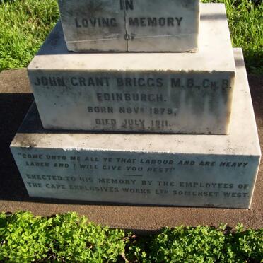 BRIGGS John Grant 1879-1911